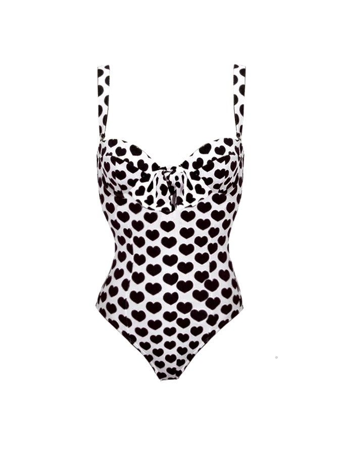 ]sling Lace Up Printed One Piece Swimsuit and Beach Skirt