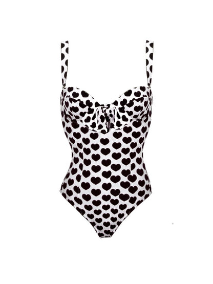 ]sling Lace Up Printed One Piece Swimsuit and Beach Skirt
