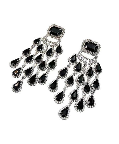 European and American Zircon Water Drop Stud Earrings