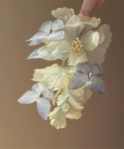 Retro Multicolor Tulle Butterfly Pearl Hairpin