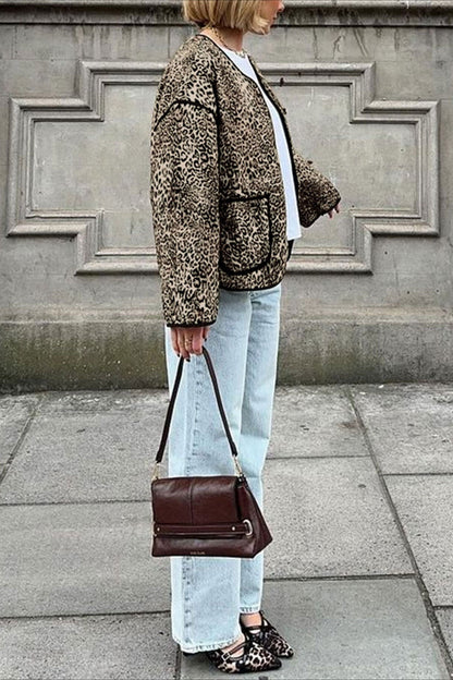 Style Animal Print Short Cardigan