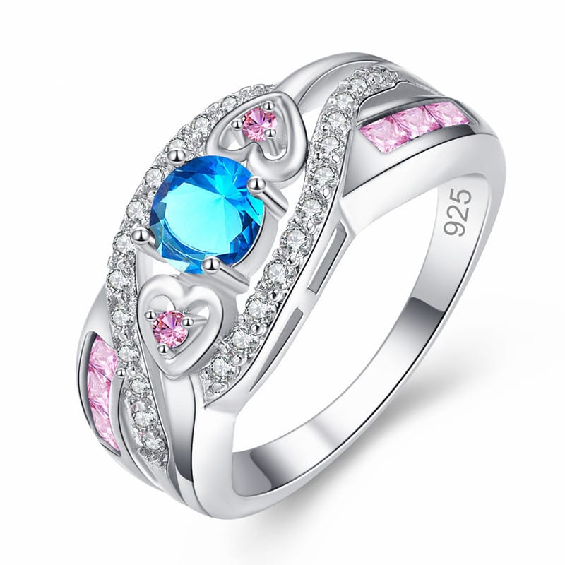 Majestic Heart Amethyst Crystal Ring