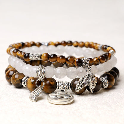 Amethyst Crystal Healing Bracelet With Lotus Symbol | 6-8mm Beads