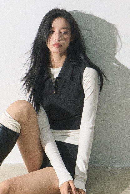 Minimalist Cropped Cardigan/vest/short