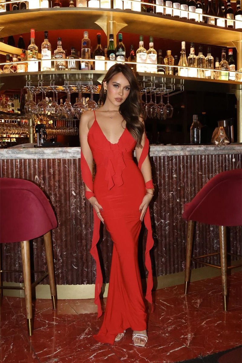 Cornelia Ruffle Applique Maxi Dress