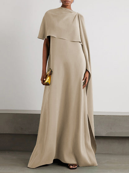 Loose Asymmetric Color Maxi Dresses
