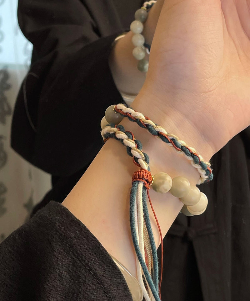 Rainbow Hand Knitting Bodhi Root Bracelet
