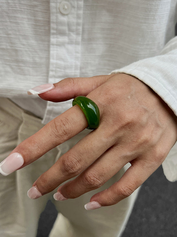 Geometric Shiny Slightly Sheer Rings Accessories