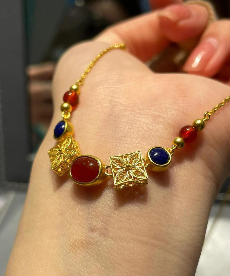 Gold Sterling Silver Overgild Zircon Pendant Necklace