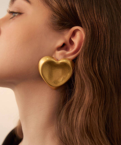 Gold Love Oversize Alloy Stud Earrings
