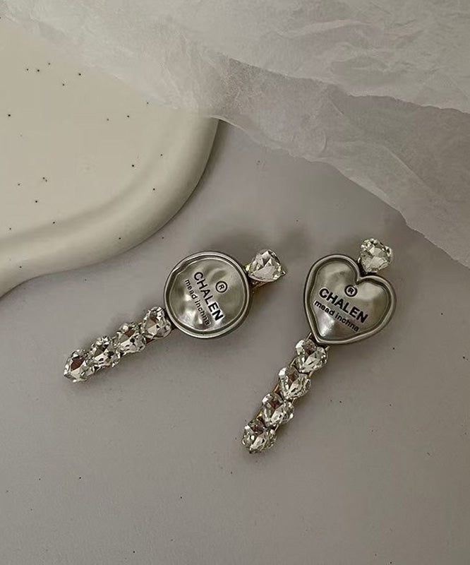 Boutique Silk Alloy Graphic Zircon Asymmetrical a Pair Hairpin