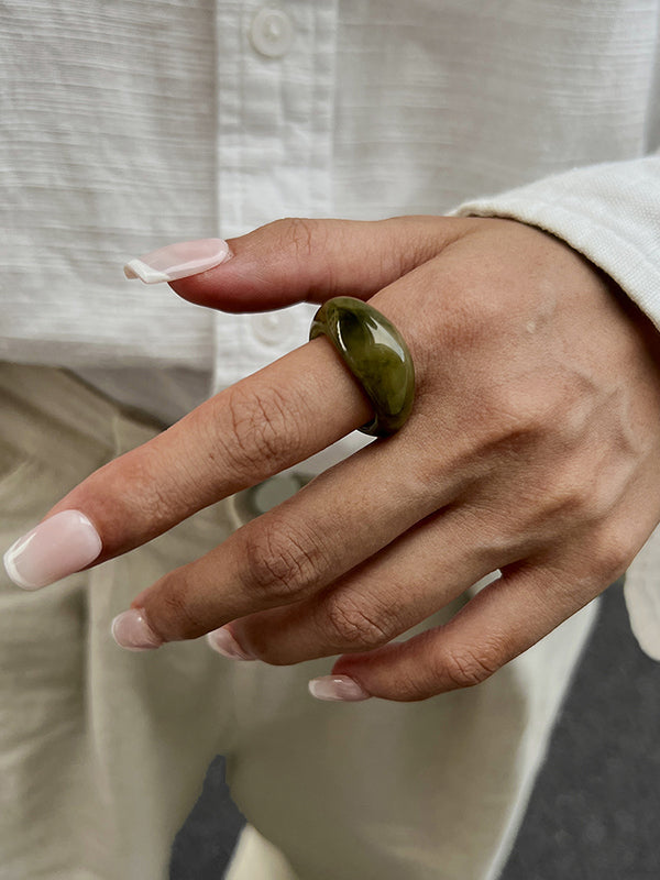 Geometric Shiny Slightly Sheer Rings Accessories