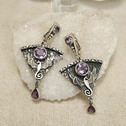 Enchanting Dragon Crystal Gothic Earrings