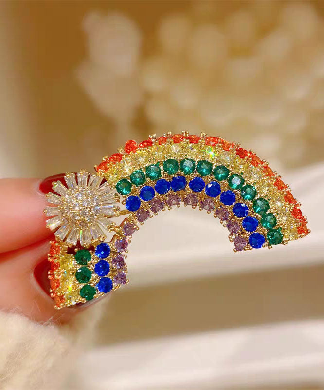 Rainbow Zircon Crystal Rainbow Brooches
