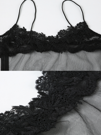 Celine Lace See-through Mini Dress