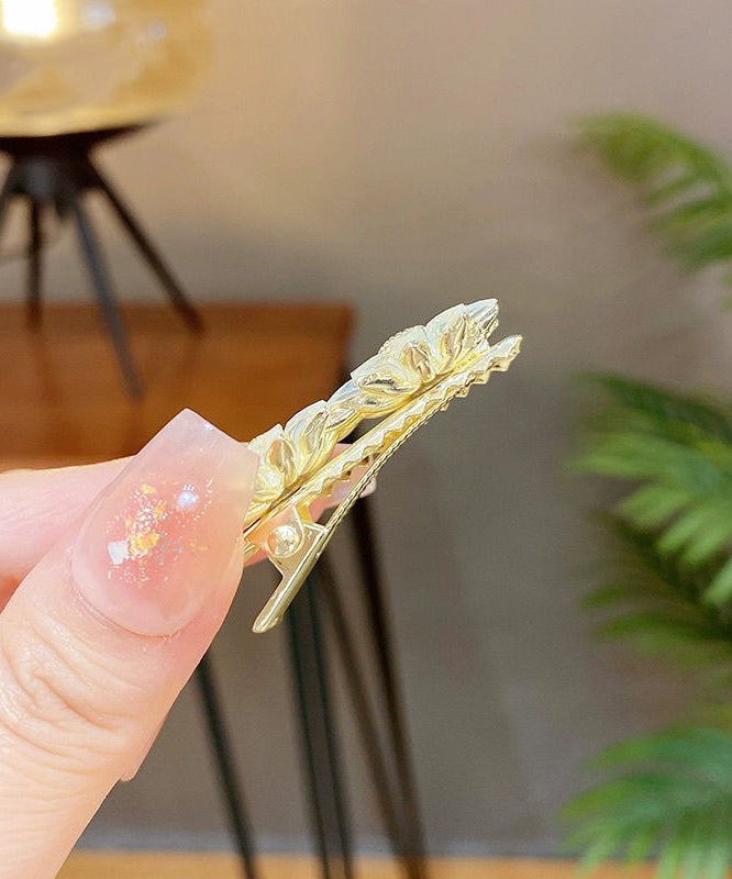 White Copper Overgild Resin Daisy a Pair Hairpin