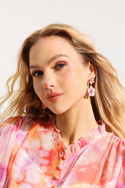 Enamel Imitation Gemstone Drop Earrings