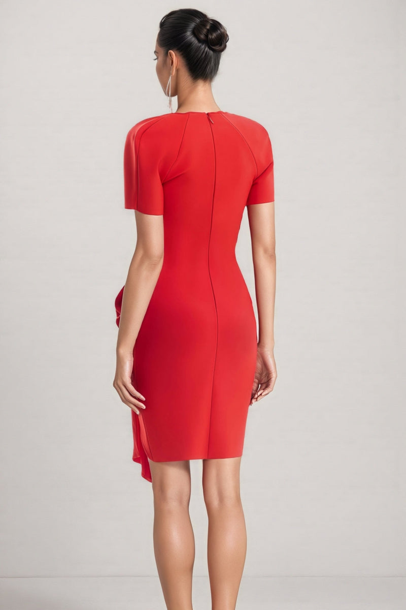 Lisae Red 3d Mini Dress