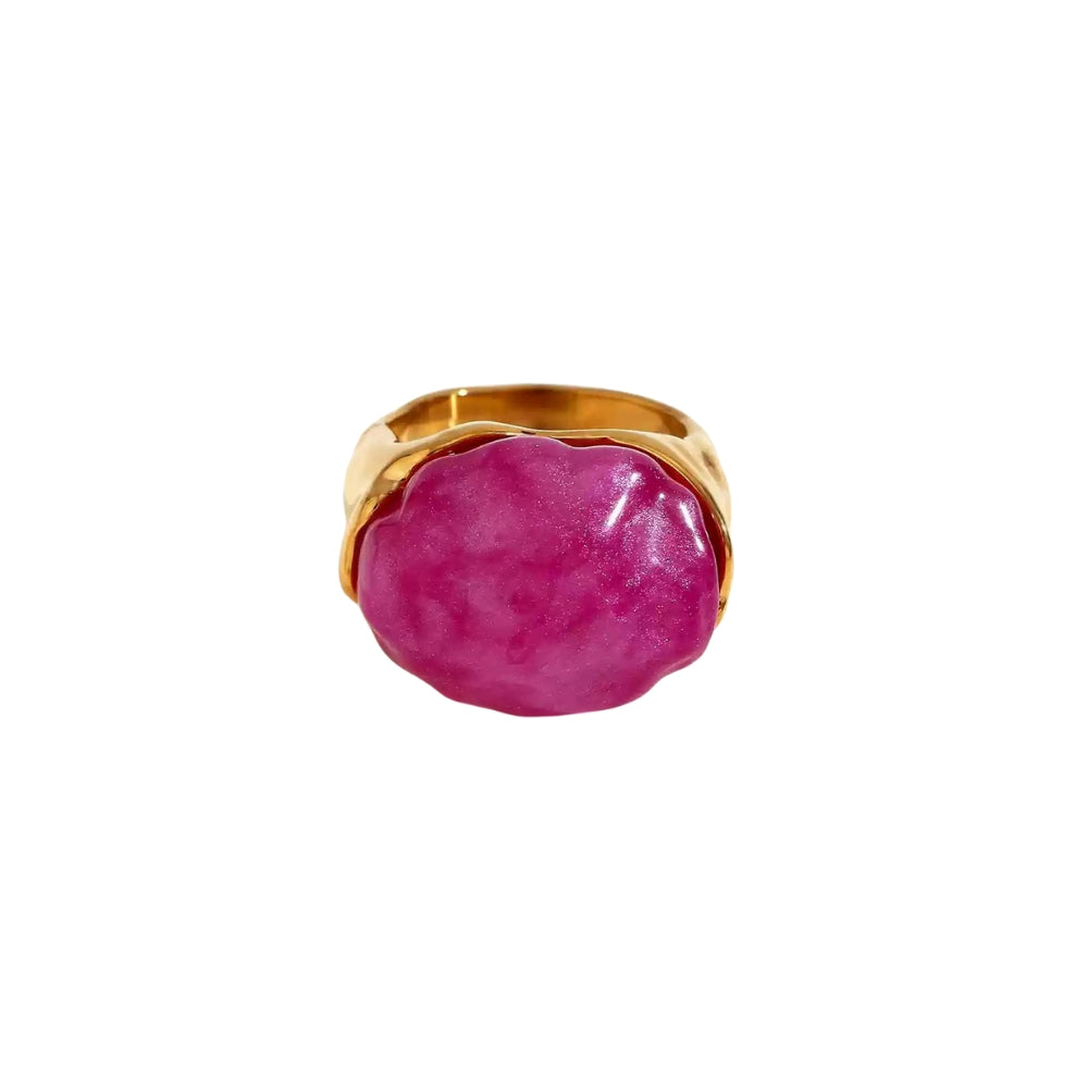 Adley 18k Acrylic Shaped Stone Ring