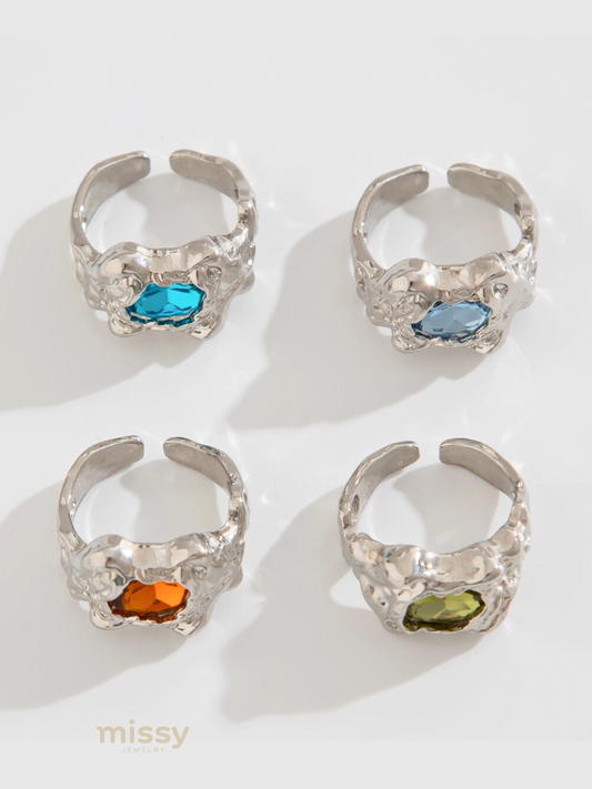 Rubie Gemstone Ring Set
