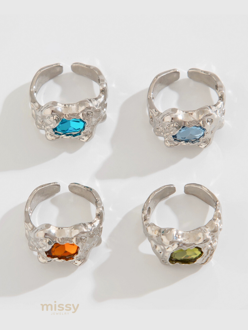 Rubie Gemstone Ring Set