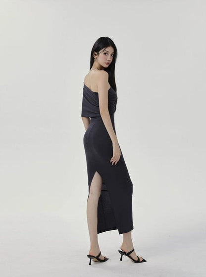 One-shoulder Bodycon Midi Dress