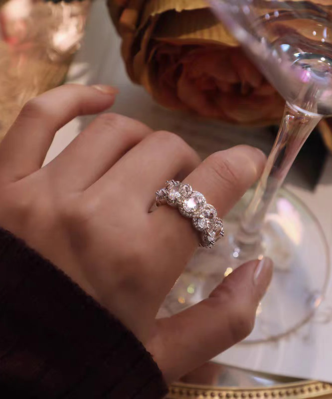 Silk Alloy Zircon Open Rings
