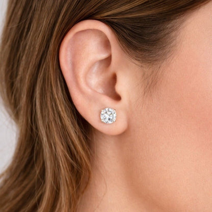 "bentley" 2 Carat Silver Stud Earrings