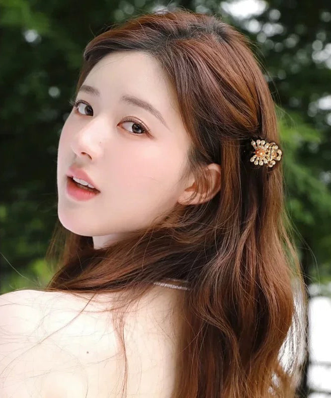 Gold Alloy Pearl Four Combinations Hairpin