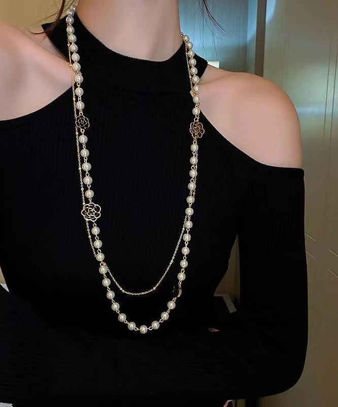 Patchwork Long Pearl Necklace