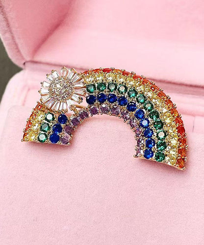 Rainbow Zircon Crystal Rainbow Brooches