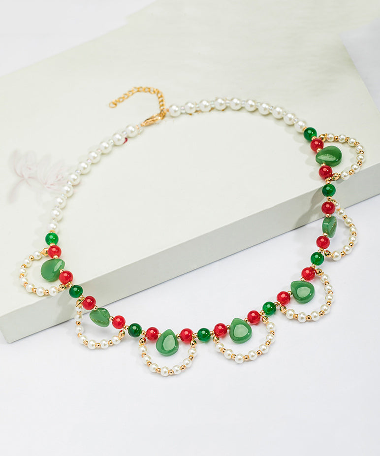 Multicolor Copper Alloy Pearl Beading Pendant Necklace