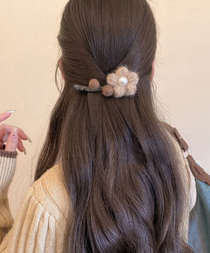 Handmade Resin Fuzzy Fur Fluffy Hairpin
