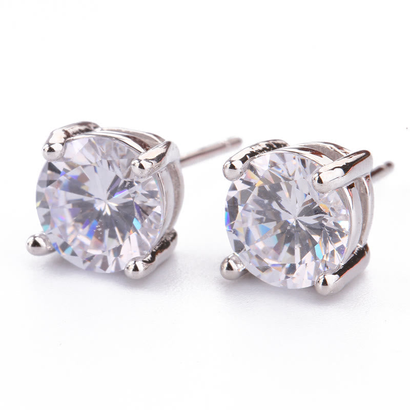 Natural Amethyst Love Earrings With Various Gemstones 7mm