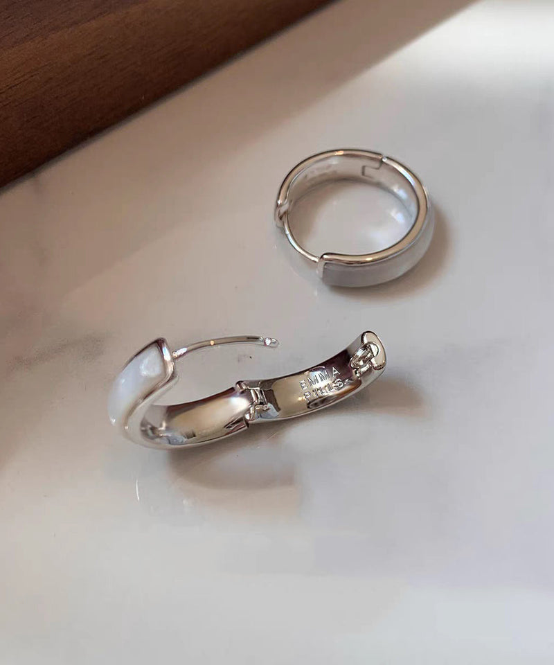 Modern Silk Copper Overgild Fritillary Bulb Hoop Earrings