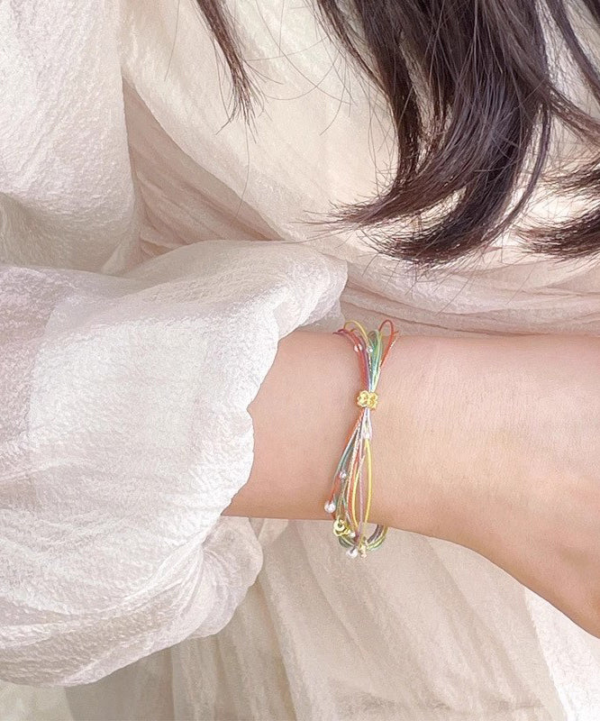 Rainbow Weaving Multicolored Charm Bracelet