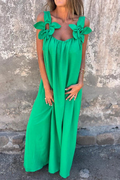 Embellished Sleeveless Loose Maxi Dress
