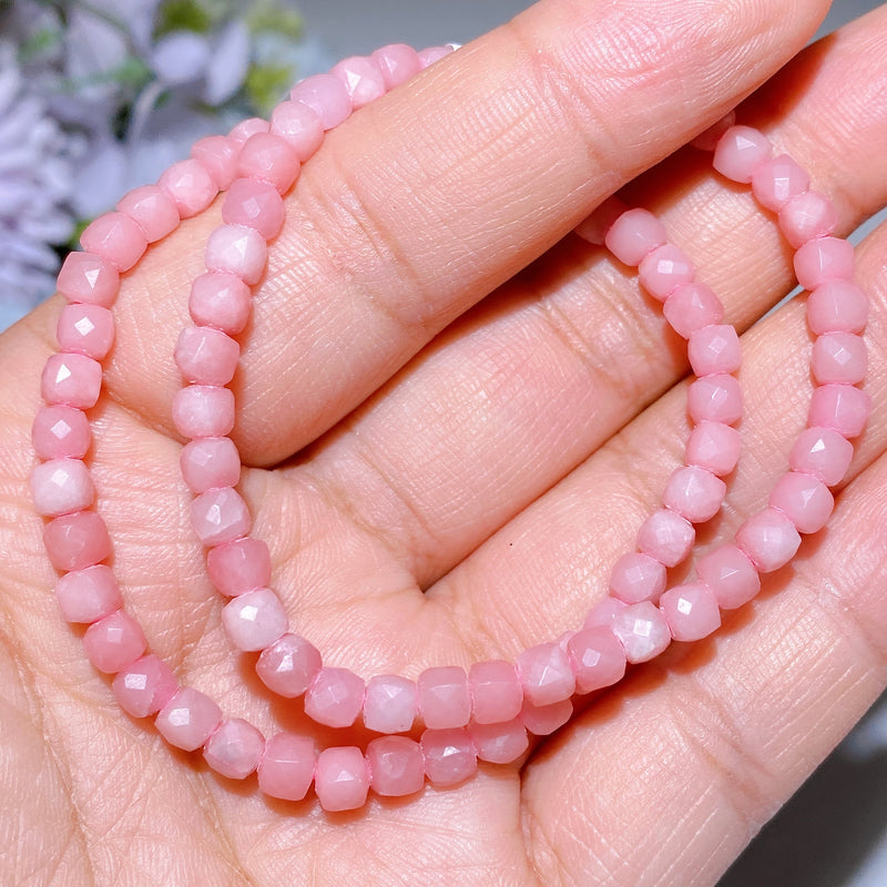 4mm Faceted Crystal Cube Bracelet for Healing Energy