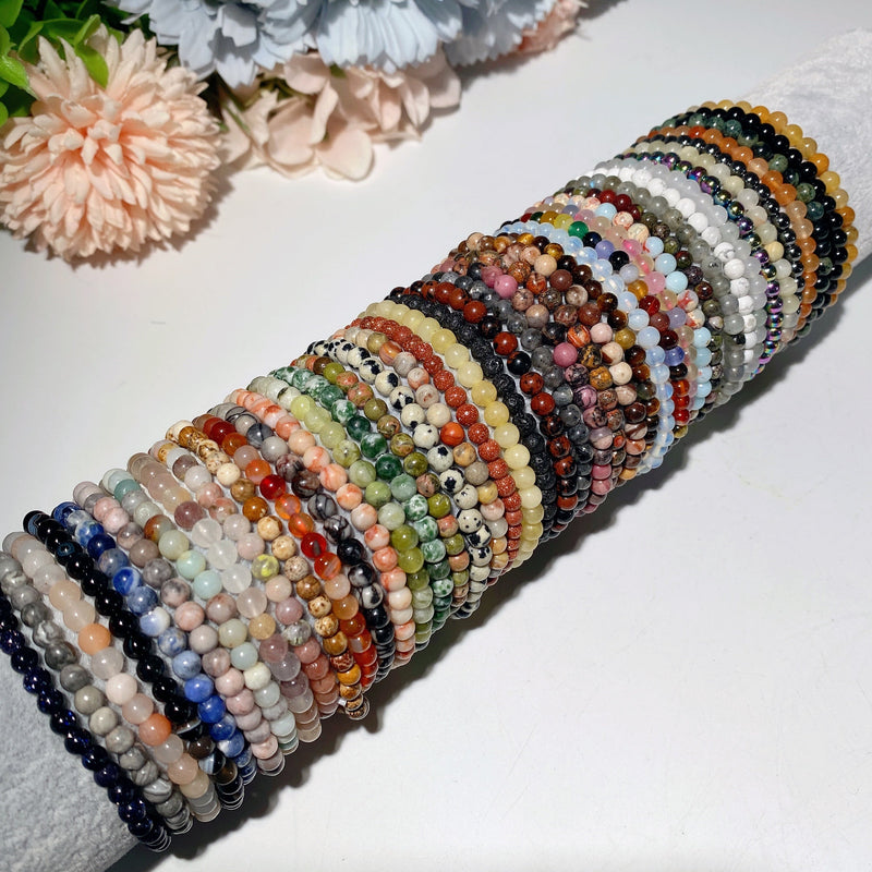 4mm Mixed Crystal Healing Bracelet for Spiritual Balance and Energy
