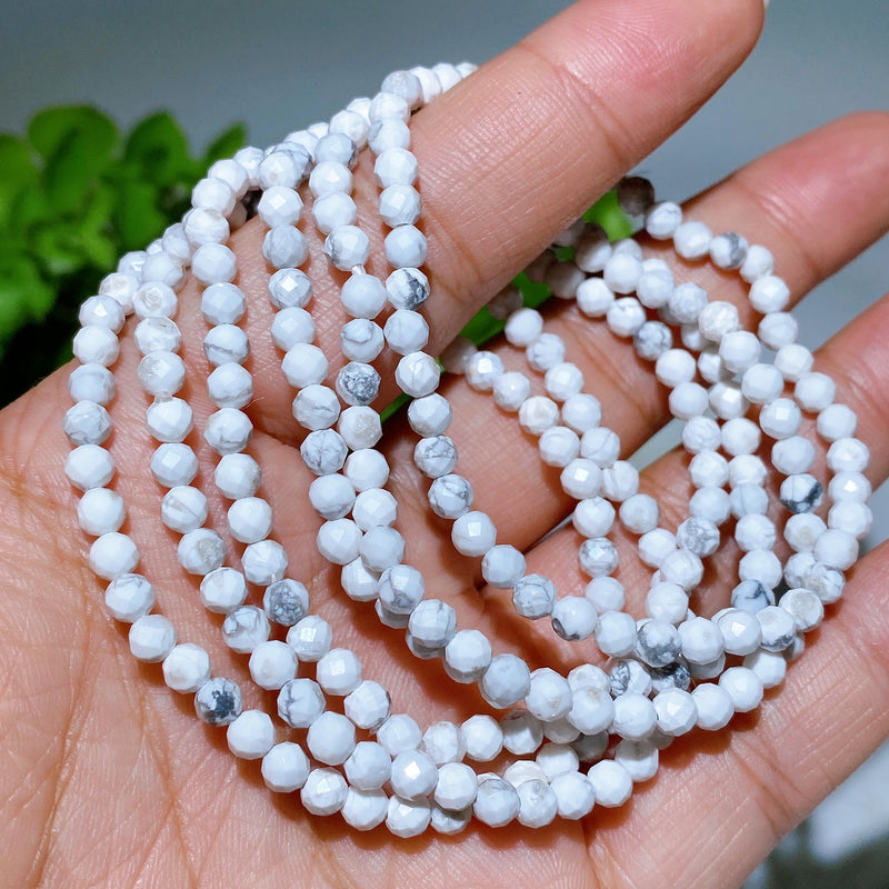 4mm Rose Quartz Faceted Crystal Healing Bracelet