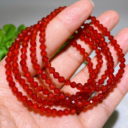 4mm Rose Quartz Faceted Crystal Healing Bracelet
