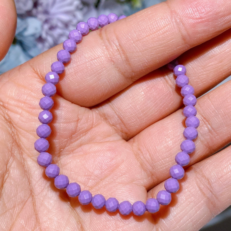 4mm Rose Quartz Faceted Crystal Healing Bracelet