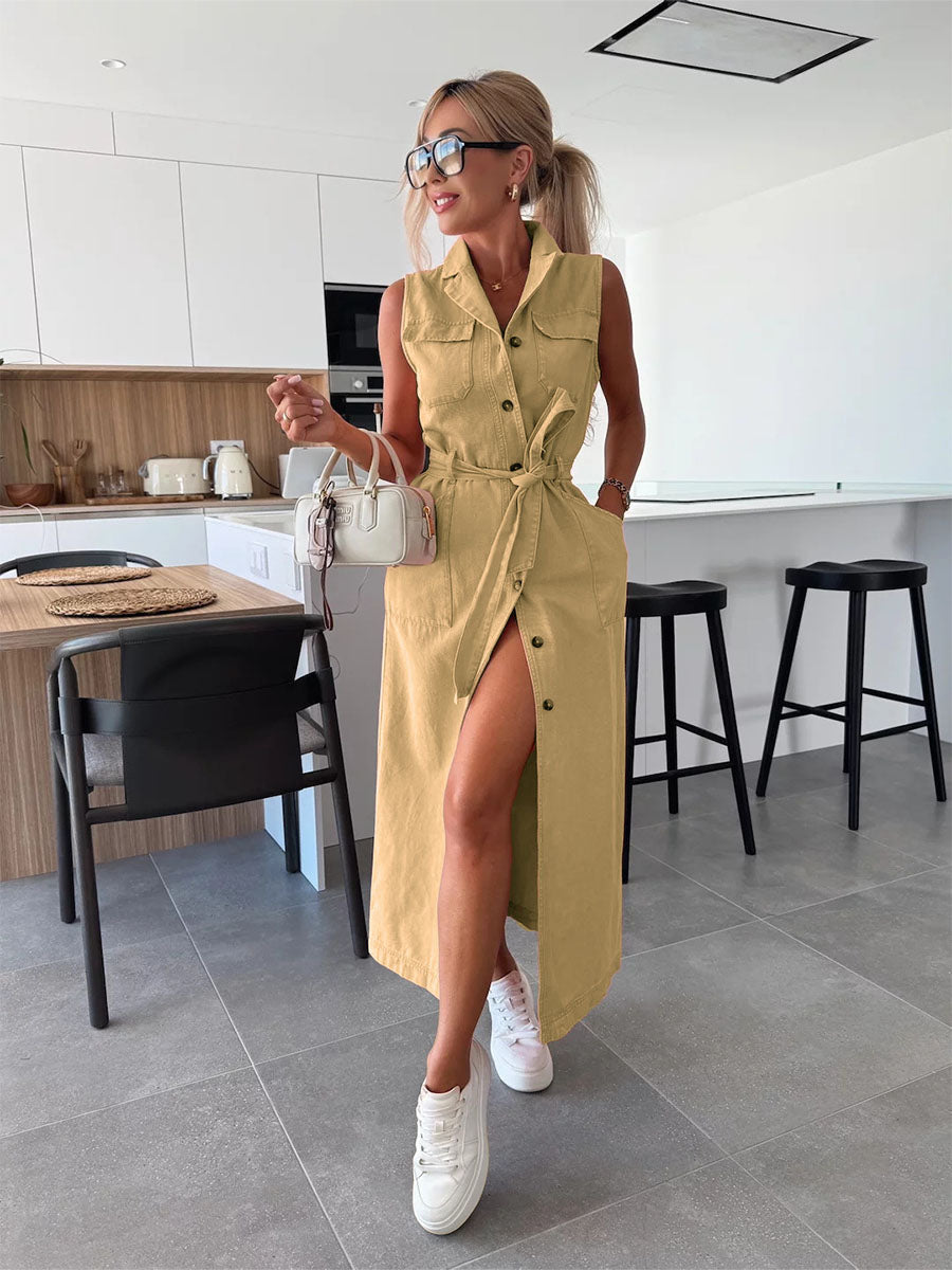 Belt Cool Denim Jumpsuits