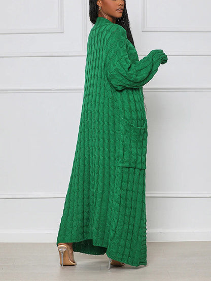 Knitted Graceful Open Front Cardigan