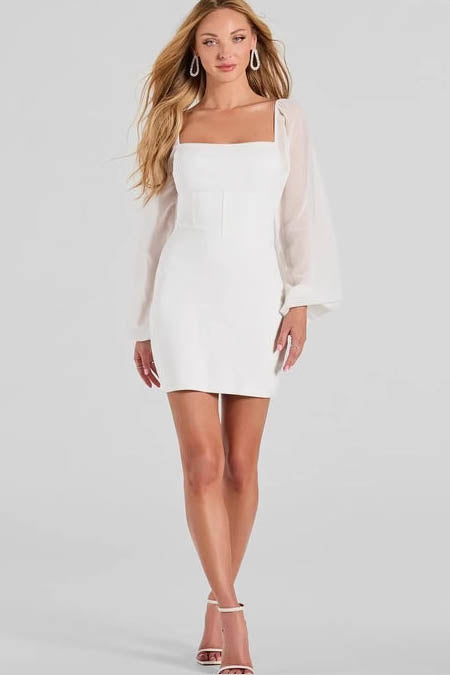 Playful in White Mini Dress