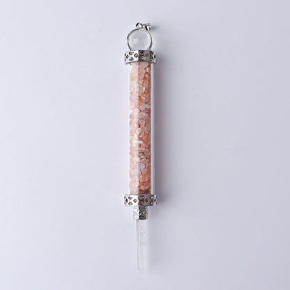 5 Inch Crystal Pendant Filled With Healing Chips