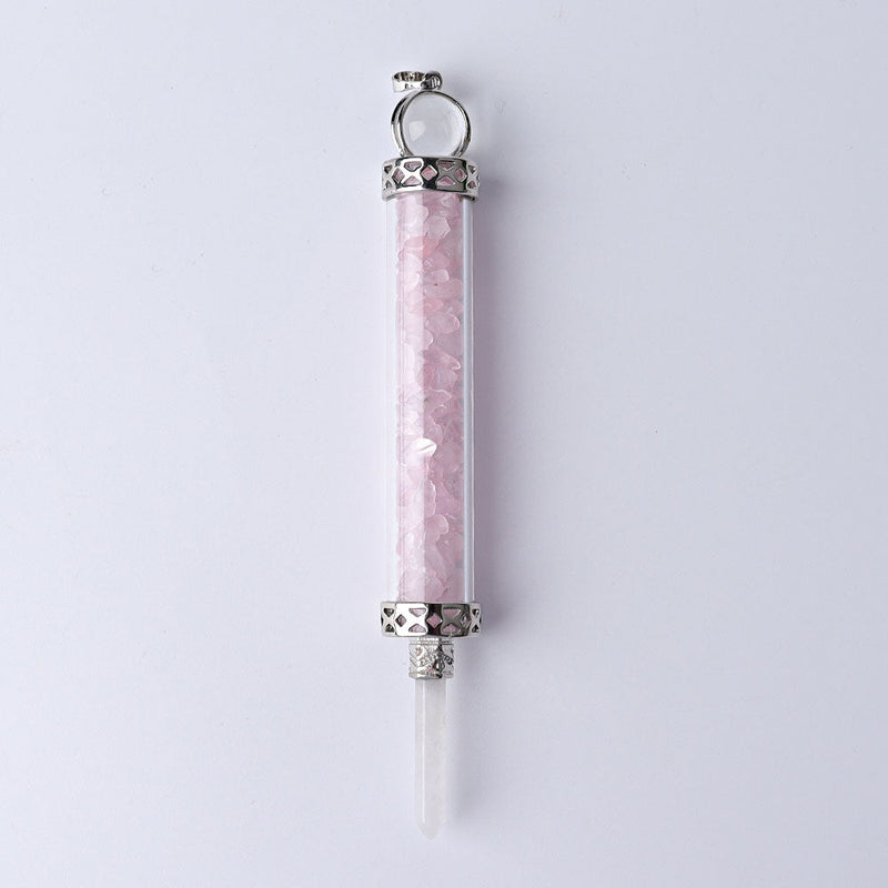 5 Inch Crystal Pendant Filled With Healing Chips