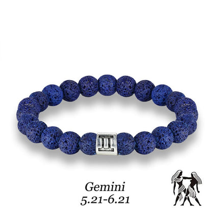 Handmade Lava Stone Zodiac Bracelet