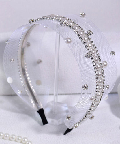 Fine Silk Tulle Zircon Pearl Hairpiece