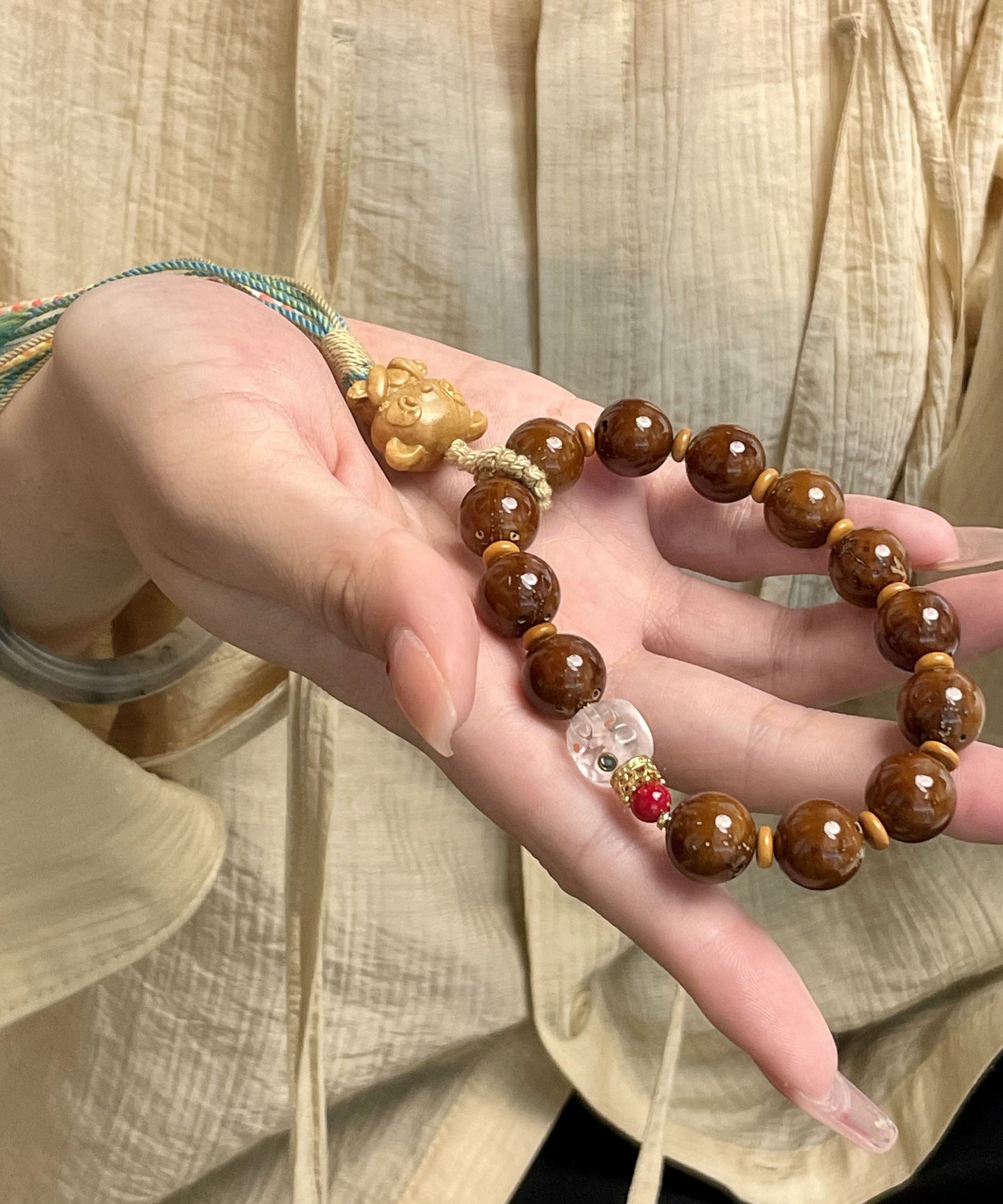 Hand Knitting Beads Tassel Charm Bracelet